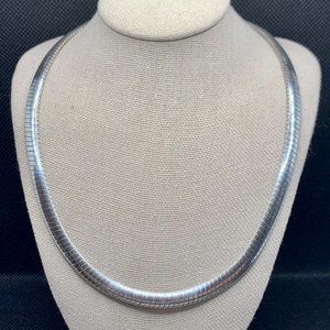 Sterling silver omega chain necklace